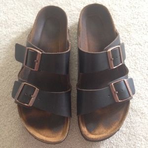 Leather Birkenstock Arizona Brown (Size 9)